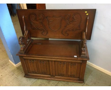 An oak Monks bench