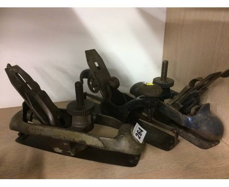 Two Stanley Compass planes and a Record Compass plane
