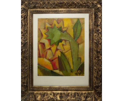 Sándor Mohi, kubista napraforgó (kubistische Sonnenblumen), Ölgemälde, im PrachtrahmenSándor Mohi, 1902 Dercen - 2001 Kolozsv