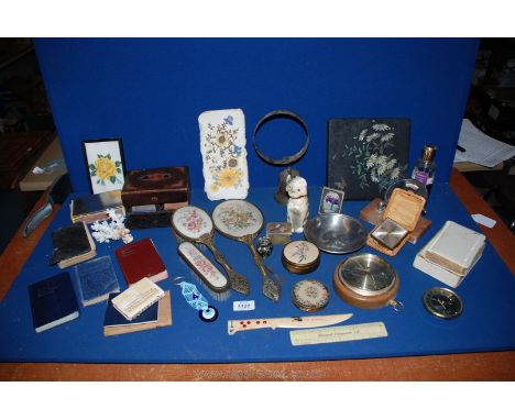 A quantity of miscellanea including boxed Common Prayer Book, miniature works of Shakespeare, boxed sets of playing cards, la