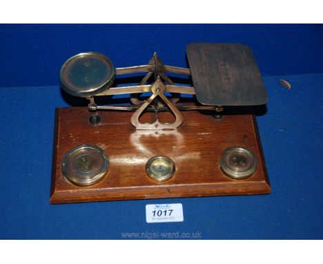 A 1930's brass Letter Scales.