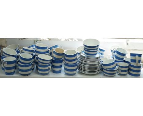 T.G.Green Cornish Kitchenware, a collection of assorted tea and coffee cups, saucers and beakers, approximately sixty pieces,