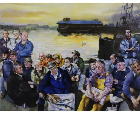 § § Robert Lenkiewicz (1941-2002), three prints comprising, stochastic screened lithograph, 'The Barbican Fishermen 2000', si
