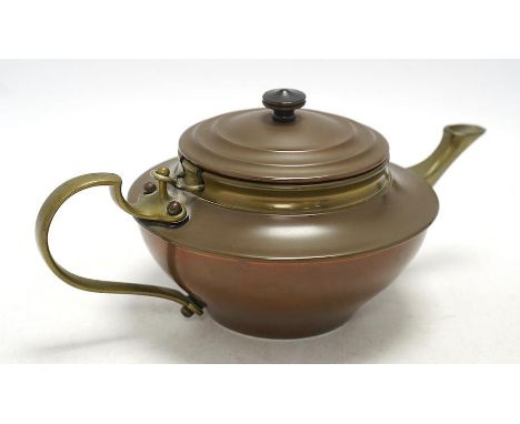 An Arts &amp; Crafts W A S Benson teapot, 11cm high. Condition - fair