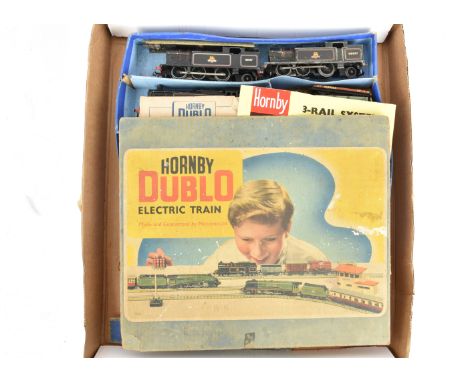 Hornby-Dublo 3-rail 00 Gauge Trains, including two BR black 0-6-2Tank locomotives both 69567, with different number styles, a