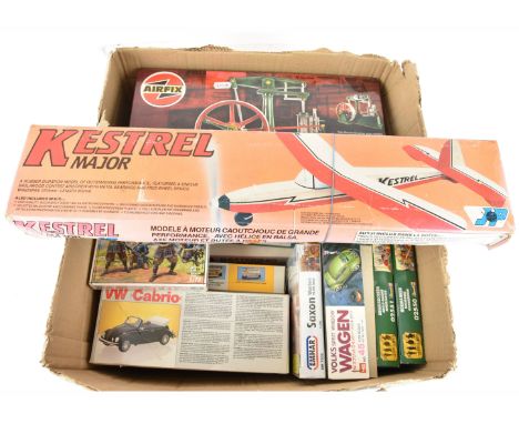 Various Model Kits, boxed models including Airfix A05870 Beam Engine, LS 2204 1:32 scale VW Beetle, Revell 1:25 scale VW Cabr