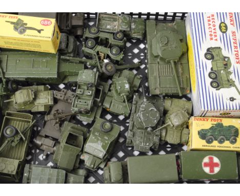 Postwar and Later Military Vehicles, a playworn/unboxed collection of Dinky military models including two boxed models 661 Re