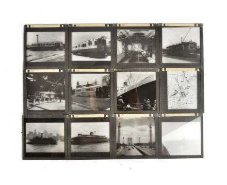 A Collection of 3¼" Square Monochrome Lantern Slides of American Subjects, mostly in a numbered sequence apparently from an e