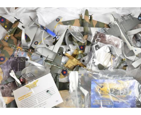 Corgi Aviation Archive, A collection of 1-44 scale diecast military WW2 aircraft, including, Spitfire, P51 Mustang, C47 Skytr