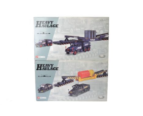 Corgi Heavy Haulage Models, a boxed duo of 1:50 scale limited edition vehicles comprising, 18003 Wynns Scammell Contractor (2