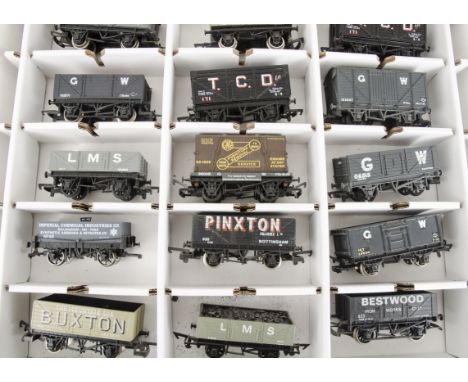 A Box of 30 Assorted 00 Gauge Freight Wagons,  by Dapol, Lima, GraFar and others including PO coal wagons, vans and more, mos