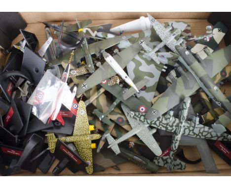 Small scale diecast aircraft, A collection of metal and plastic built  military aircraft, including, Junkers JU52, Potez, Vul