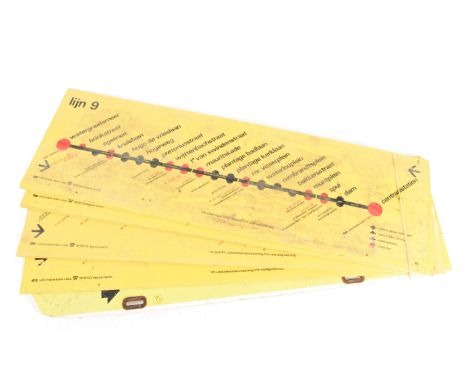 A Group of Amsterdam Tram Route (Plastic) Plates, in two different styles believed 1970's and '80's, older style lines 4,7,9 