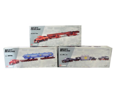 Corgi Heavy Haulage Models, a boxed trio of 1:50 scale limited edition vehicles, comprising, 18004 Scammell Contractor with 2