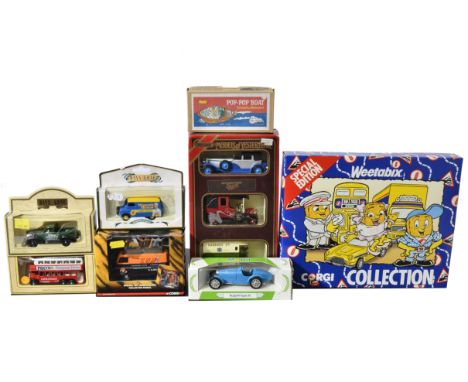 Modern Diecast Vehicles, a boxed collection of vintage and modern, private and commercial vehicles, examples by Corgi, includ