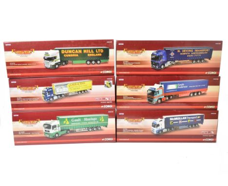 Corgi Hauliers of Renown, a boxed group of 1:50 scale limited edition articulated curtainside trucks, comprising CC13716 Scan