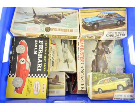 Postwar and Later Car and Aircraft Kits, a boxed group including 1:32 scale car kits by Airfix 8003 Ferrari 250LM slot racer 