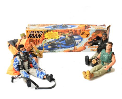 Various Action Man and other Figures and large collection of Clothing and Accessories, 1990's Action Man Canoe and Scuba Sled