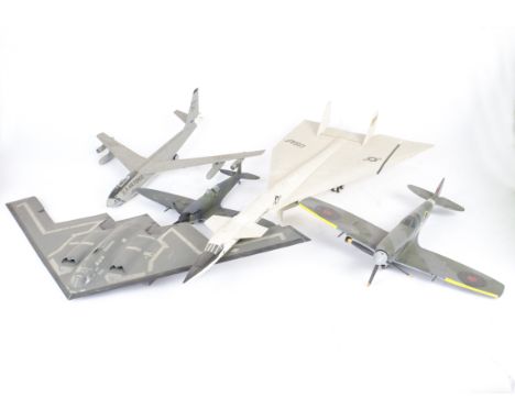 Larger Scale Model Aircraft, A collection of metal and plastic models, including, Spitfire, Hurricane, Boeing B47, Lockheed U