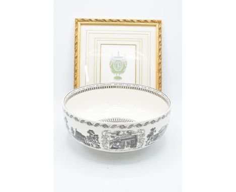 A Wedgwood 'The Liberty Bowl' together with a framed print of Wedgwood Urn 'The Wedgwood Archive' (2). In good condition with