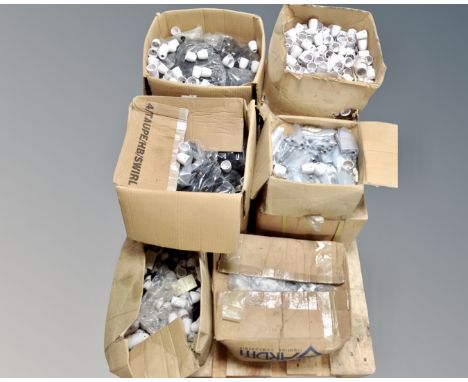 Six boxes of lamp fittings and parts