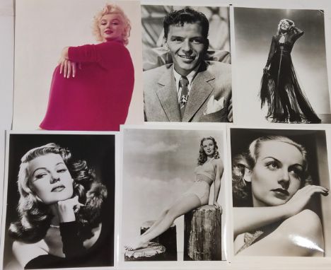 Photos of Marilyn Monroe, Frank Sinatra, Rita Hayworth, Carole Lombard and contact sheet prints of the 1970 film 'Patton'.