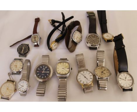 A quantity of wristwatches to include Tisot Sideral Automatic fiberglass gents wristwatch(ticks &amp; goes, crown loose, serv