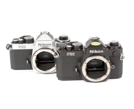 Black Nikon FE2 Body &amp; A Chrome FE2 Body. Both fire on manual but metering etc not checked.