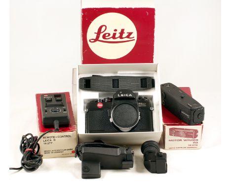 Boxed Leica R3 Electronic &amp; Accessories. Comprising body # 15012280 (firing, but metering suspect, hence condition 5H) in