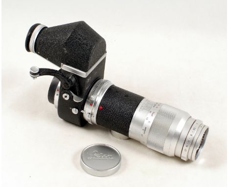 Leitz Visoflex II #16469 (condition 5F) with Elmar M 135mm f4 lens #1769986 (condition 5F) with cap.