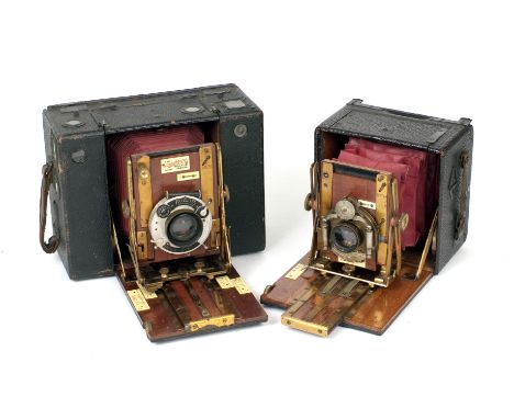 Large Sanderson Roll Film Camera (drop bed not locking shut when closed) &amp; a Sanderson 1/4 plate camera. Both have shutte