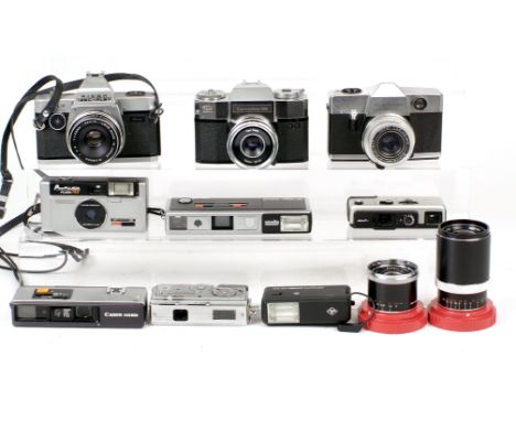 A 3-Lens Zeiss Ikon Contaflex 126 Outfit &amp; Other Cameras. To include Zeiss 45mm, 32mm &amp; 135mm lenses. Also a Kodak In