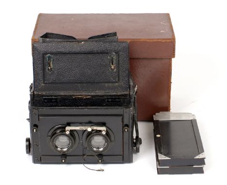 Curt Bentzin Stereo Primar Reflex Plate Camera with CJZ Tessar 12cm f4.5. With 2 DDS and accessories. (From The Bob White Col