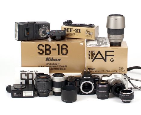 Nikon F-801 Camera Body &amp; Other Nikon Equipment. To include Nikon F-801 (condition 4/5F) with MF-21 Data back (standard b