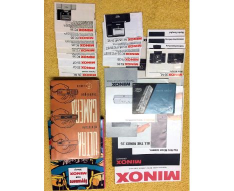 A Good Group of Minox Instruction Books, Leaflets, Brochures &amp; Books etc.