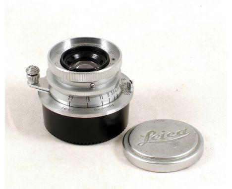 Leitz Summaron 3.5cm f3.5 L39 Lens #713209 (condition 5/6F) with caps and keeper.