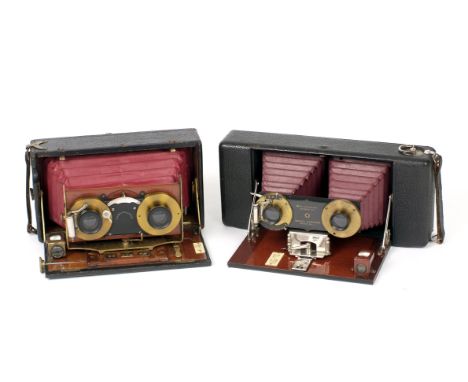 Lizars Challenge Stereo (condition 5F) and a Blair Hawkeye No.1 Model B stereo camera. (shutters not firing) 