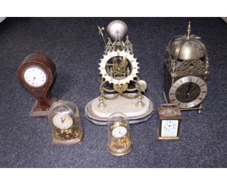 Nineteenth century lantern clock, carriage clock, skeleton clock etc