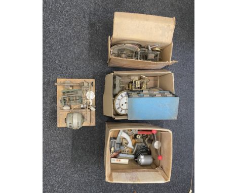 Quantity of clock parts, watch makers tools &amp; equipment etc