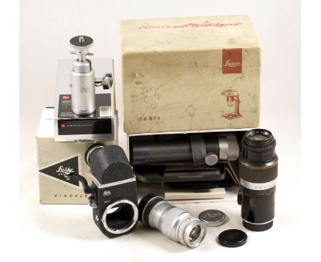 Leica M &amp; L39 End Lot. Comprising Leica M Copy Stand 16511 (condition 5); Visoflex II OTDYM with 90 degree finder (condit