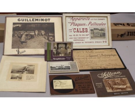 Interesting Group of Photographic Signs &amp; Advertisements, in French and English. To include Kodak camera sign and a Voigt