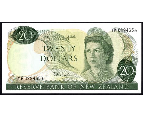 New Zealand P 167dr Linzmayer B114r MWR RE5 Reserve Bank of New Zealand 20 Dollars (1977-81) REPLACEMENT. Portrait of Queen E