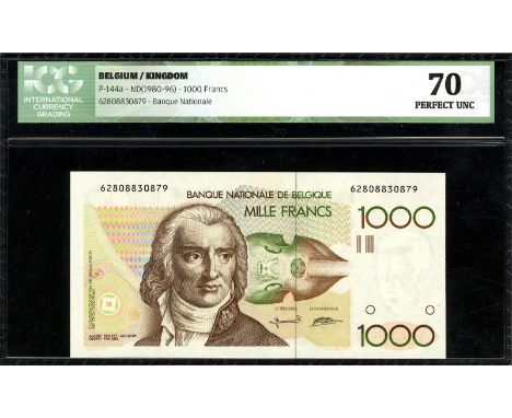 Belgium NBBB-104i P 144a Banaque Nationale Belgique 1 000 Francs (1980-96). Portrait of André Gretry at left bass violin in b