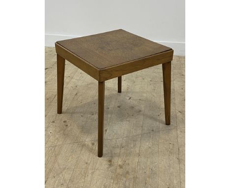 A 1940's games / occasional table, the lift off top with baize lined card surface verso, enclosing a chess board and writing 
