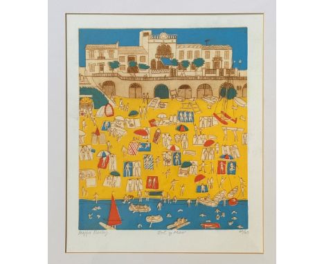 Maggie Burley (British), Sol y Mar, silkscreen print, 32/60, signed bottom left in pencil, in ebonised frame (35cm x 29cm)