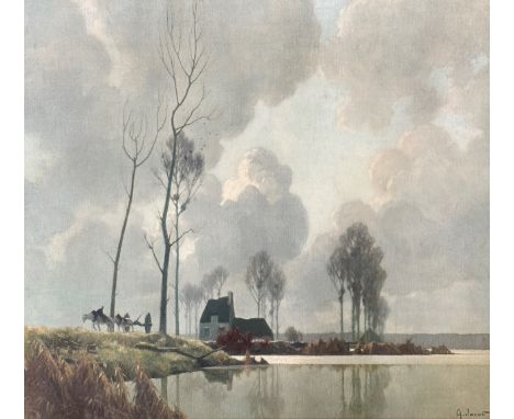 A. Jacob, Dutch Scene, print, in oak glazed frame (49cm x 55cm)