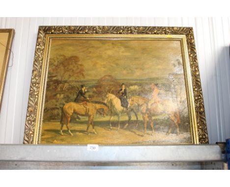 A gilt framed print after Munnings