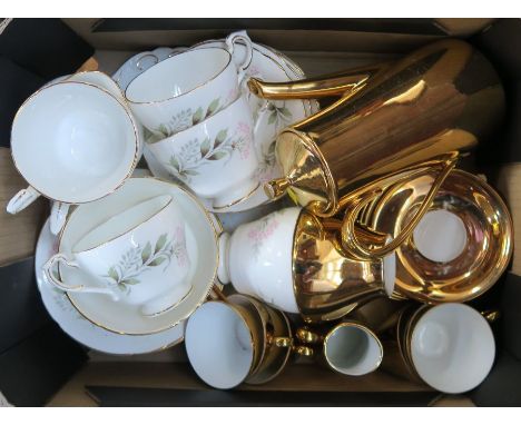 A Paragon Glendale Keg'd part tea service, together with a gilded set