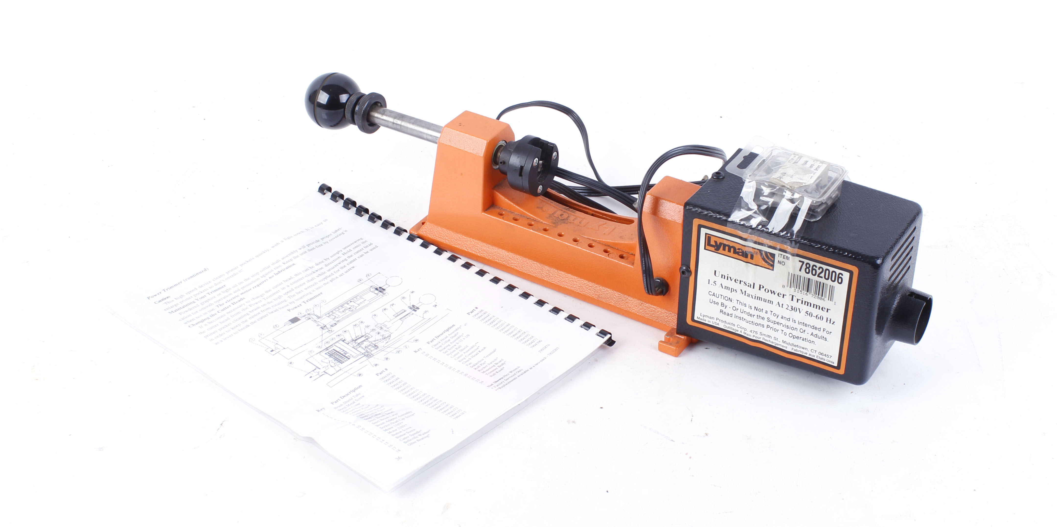 Lyman Universal electric case trimmer with pilots and instructions