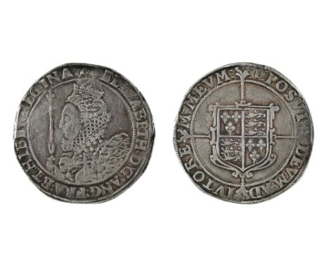 Elizabeth I, Crown mm1, good portrait, 29.2gm, Fine-good Fine 